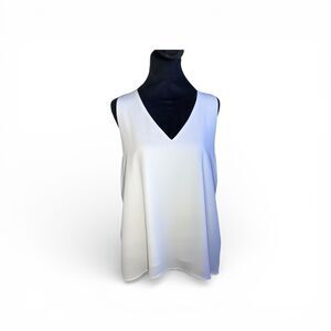 Banana Republic White Sleeveless Sheer Cross Back Top Size XS